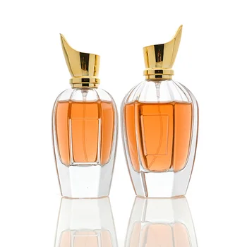 Perfume Bottle Glass Luxury Crimp 50ml 100ml Cosmetic Unique Perfume Bottle Clear With ABS Cap/Zamak Cap