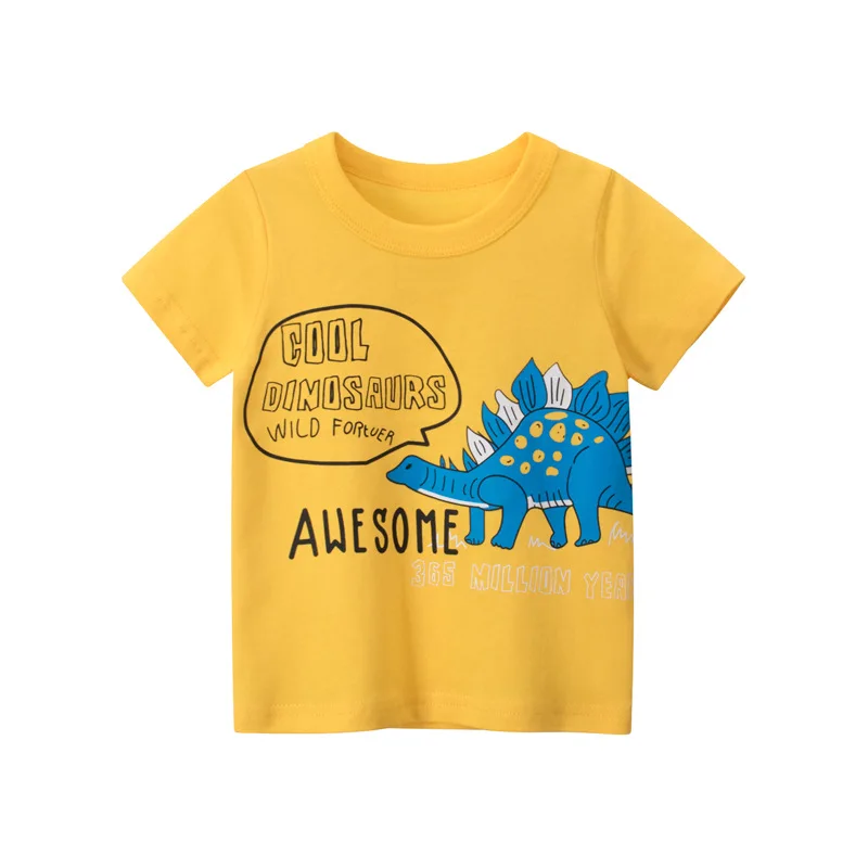 manufacturer New summer dinosaur print children's short-sleeved t-shirt boy baby clothes cotton children's t-shirt wholesale