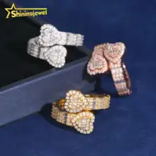 Trendy Hip Hop Ring Heart Shape Iced Out Moissanite Diamond Rings Fashion Men Ring Gra Certified