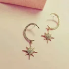 Star Earrings Earrings Hot Fashion Jewelry Crystal Moon And Star Shaped Women Beautiful Drop Stud Earrings