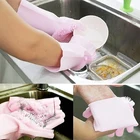 Silicone Skin Silicone Silicone No Irritating Skin Dishwashing Brush Magic Housework Cleaning Gloves