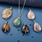 Stone Pendant High Quality Wire Wrapped Necklace Natural Stone Waterdrop Pendant Necklace For Women