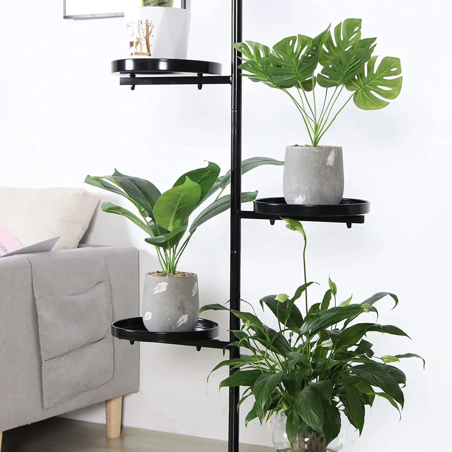 Metal Plant Stand Indoor Outdoor,5 Tier Multiple Flower Shelf Pot Holder Plant For Display Rack Living Room and Garden