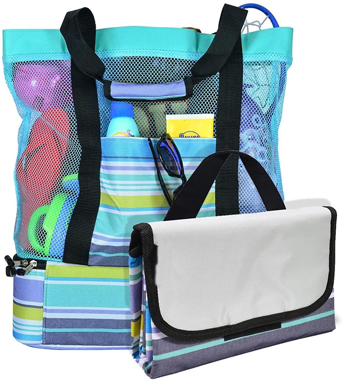 Beach Bag,Zipper Beach Tote Bag 