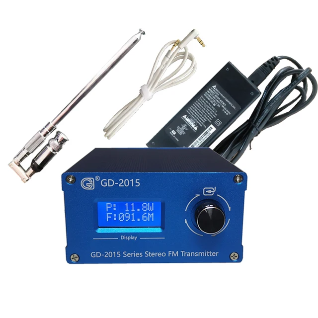 GD-2015-ALL 15W Radio FM Transmitter Stereo Audio Broadcasting QN chip Q9 76-108Mhz