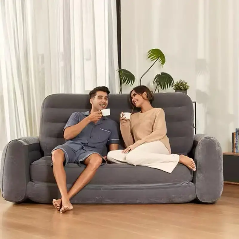 Factory Direct Folding Double Flocked Deluxe Built-In Air Bed Mattresses