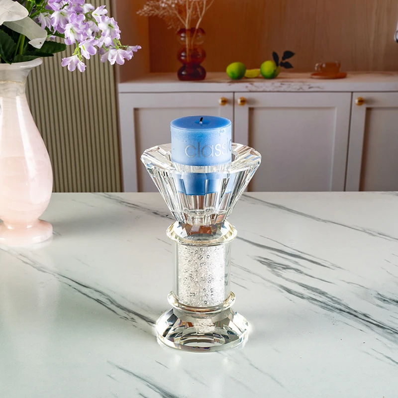 product small bridge large mouth glass candle holder elegant and atmospheric furniture decoration wedding candle holder-5