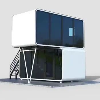.luxury small smart one room tiny glass container houses villa modular customized prefabricated prefab apple cabin house