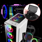 Computer Case Computer Cases Pc Cases Dazzle Shadow Double Tempered Glass Tower RGB Computer PC Case Gaming