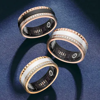 2026 Fashion Smart Ring OEM Health Blood Oxygen Stress Sports HRV Fitness Tracker App Control Good Quality Small Order OEM