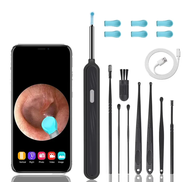 8-Piece Ear Cleaning Device Set With Ear Wax Removal Tools Otoscope Ear Dryer Massage Tool WIFI Wireless