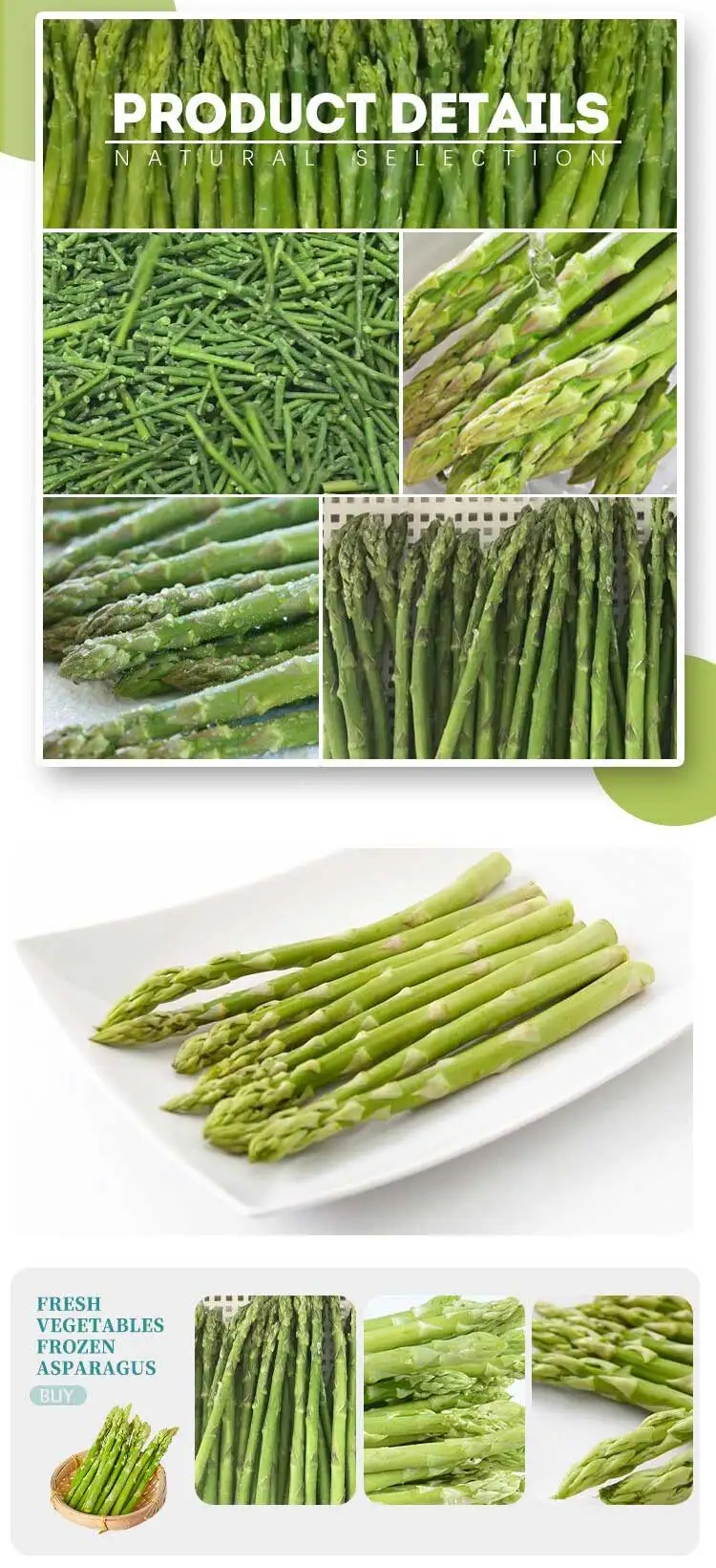 product high quality iqf frozen fresh asparagus frozen vegetables for wholesale 10kg per carton-2