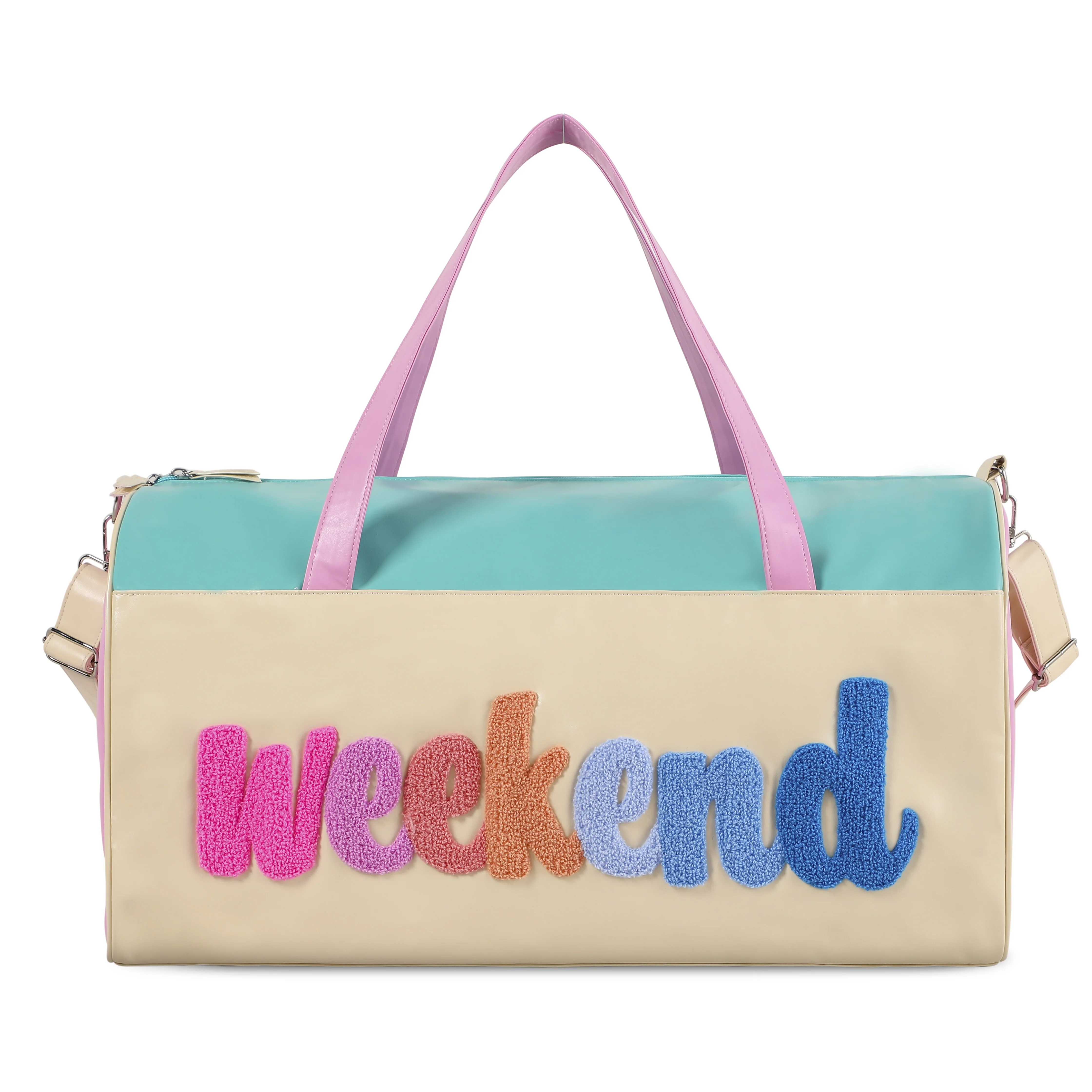 Casual Weekend Luggage Large Embroidery Capacity Shoulder Travel Bag Sports Gym Carry-On Women Duffel Bag factory