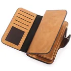 Clutch Women Clutch Wallet Womens Wallets Vintage PU Leather Trifold Clutch Long Ladies Purse Credit Card Holder Wallet