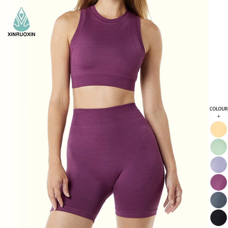 Gym Set Woman Sportswear Two Piece Exercise Leggings Fitness Wear Yoga Sets Sports Suits Custom Wholesale OEM Seamless