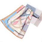 Fashion Scarves Fashion Knit Foulard Scarves Chain Printing Scarves Ladies Silk Square Satin Scarf