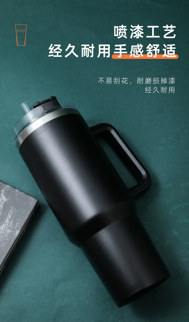 Adventure Double Wall 304 Stainless Steel Vacuum Flask Water Bottle 40oz Tumbler with Lid and Straw