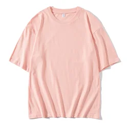 Casual fashion blank unisex 190g drop shoulder cotton T-shirt customization