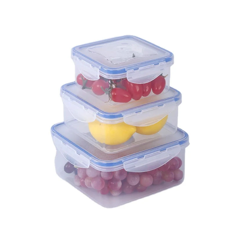 Meal Storage Container With Locking Lid Refrigerator Food Containers Plastic Set Storage Microwave Safe Stackable Lunch Box