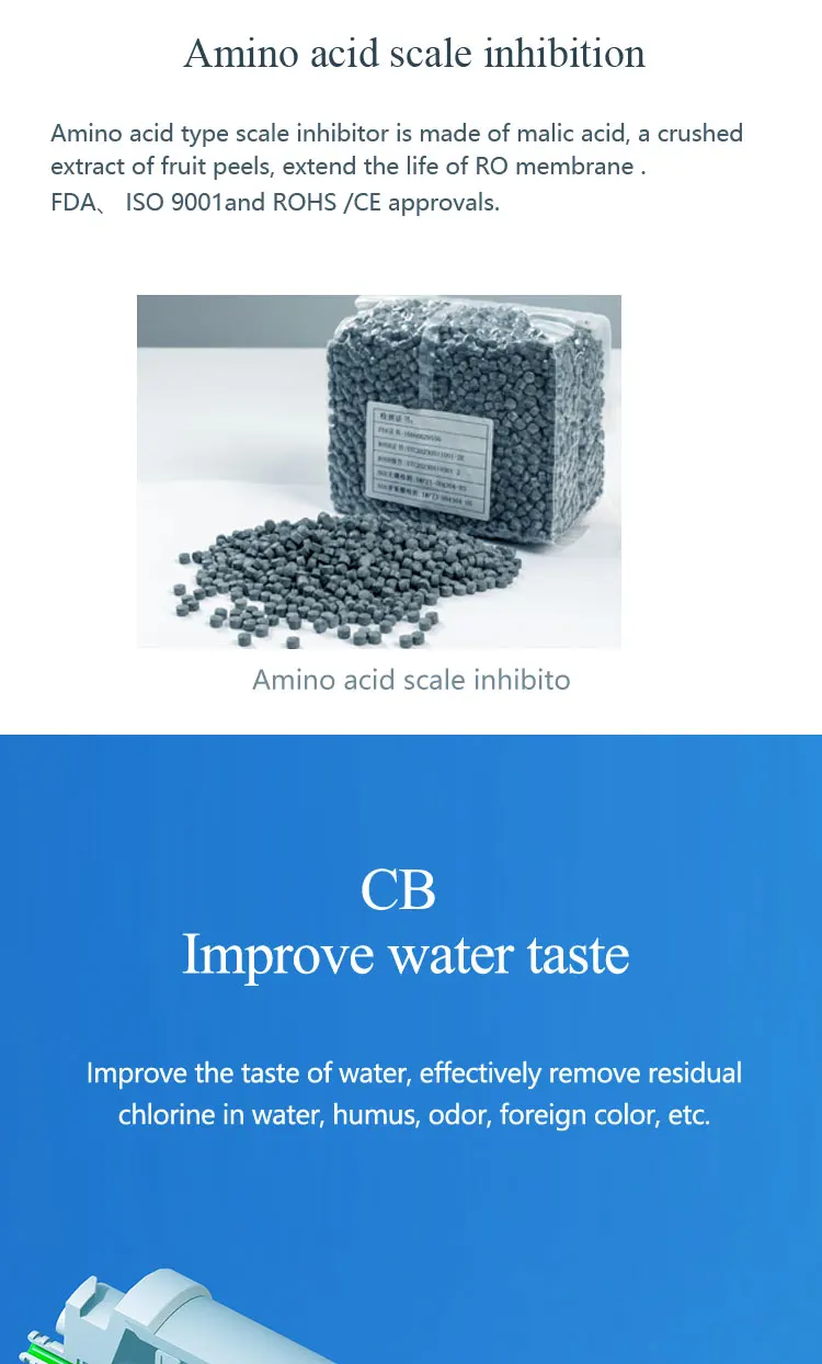 400G Electric Reverse Osmosis Plastic Under-Sink Water Purifier Self-Cleaning Integrated Cartridge Direct Household Drinking