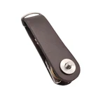 Key High Quality Wholesale Personalized Branded Custom Logo Vegetable Leather Compact Key Holder Key Chain