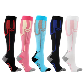 Novelty knee varicose sport thigh high compression socks for men women