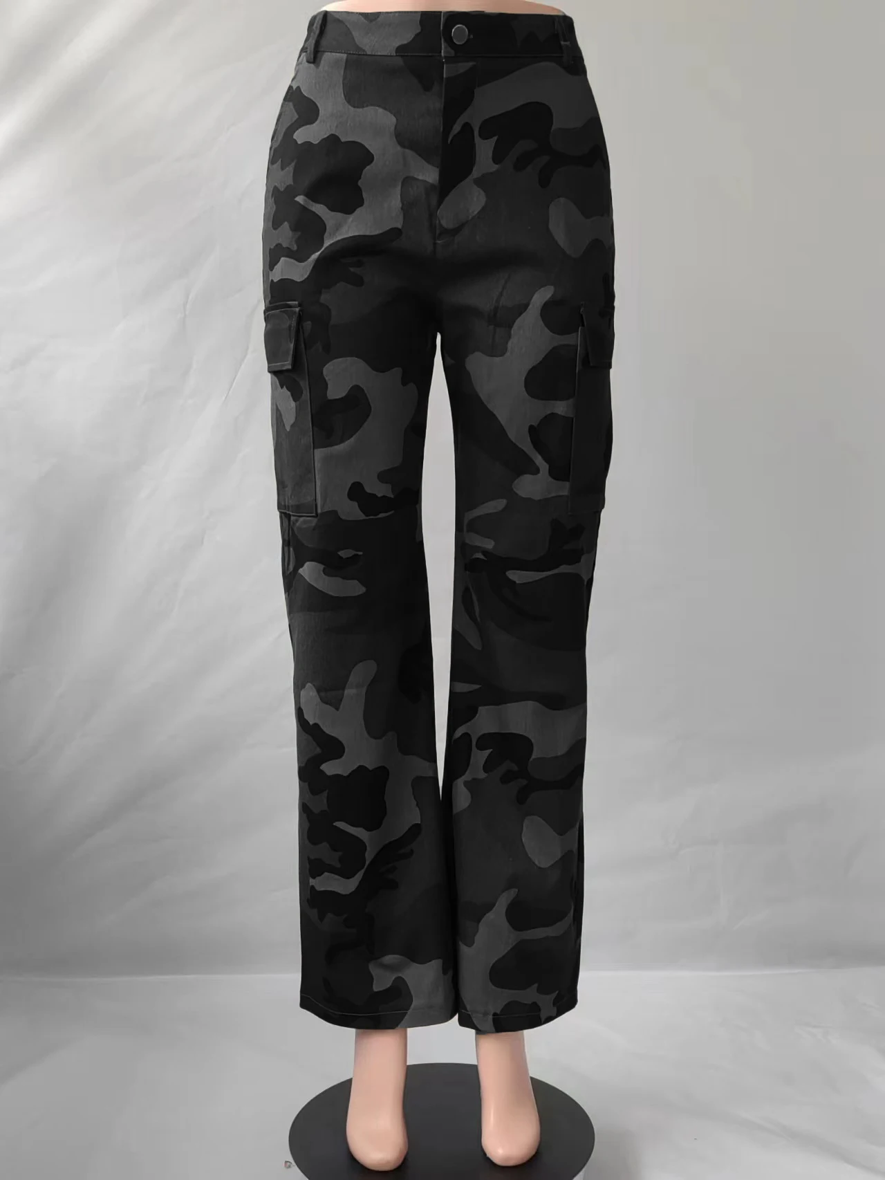 Hot Sale Plus Size Women's Casual Sports Camouflage Print Pants Low Waist Street Jeans Breathable Hip Hop Washed Techniques details