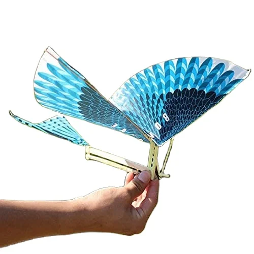 unknows Colorful Rubber Band Powered Flying Bird Windmill Funny Classic Toy for Children 