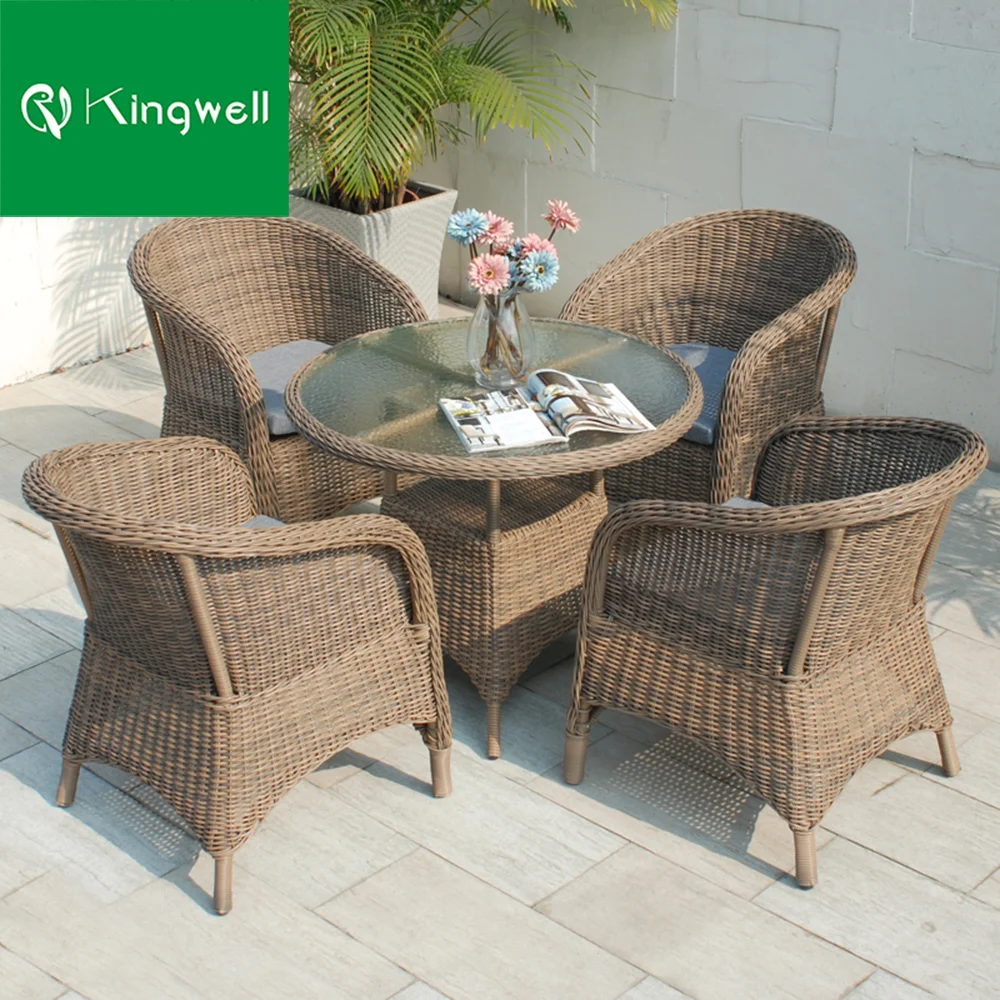 outdoor round wicker table and chairs