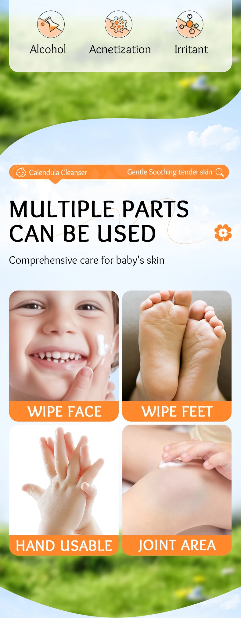 product organic skincare sadoer childrens calendula vitamin e gentle soothing anti chafing repairing moisturizing cream for children-9