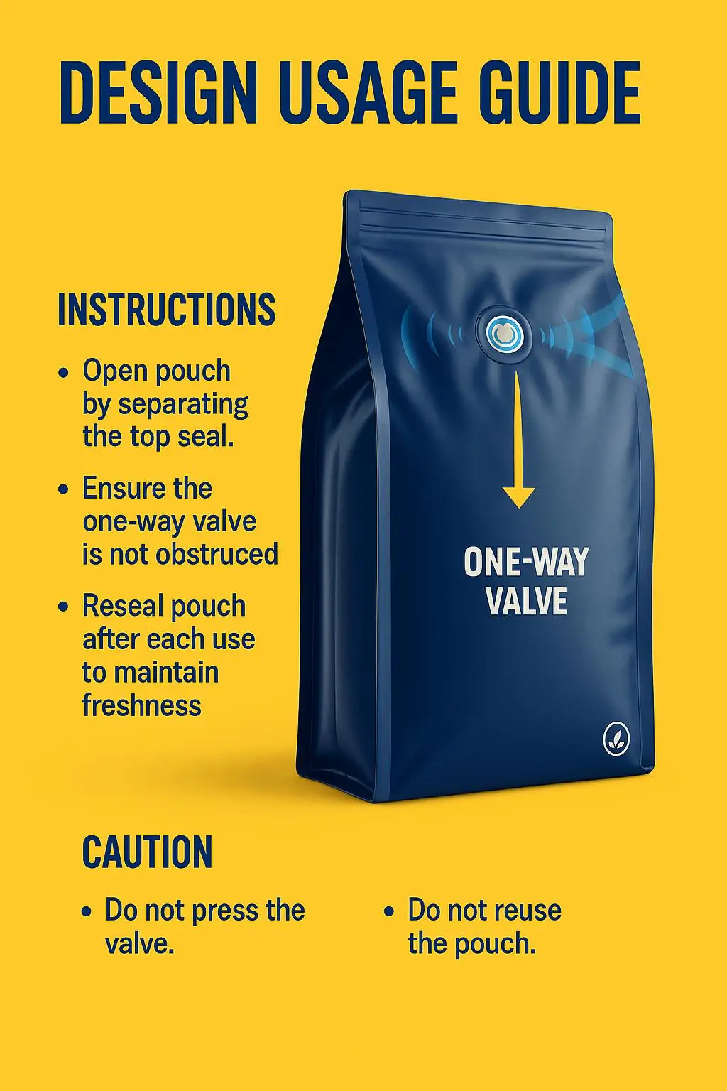 Custom Printed Aluminum Foil Flat Bottom Pouch with Degassing Valve and Resealable Zipper for Coffee Bean Storage Bag - detail 8