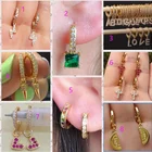 18k Gold Cz Earrings Earrings Women Aretes Huggies 18k Gold Plated Multistyle Cz Small Hoop Earrings
