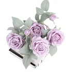 Roses Hot Sale Artificial Roses High Quality 5 Head Artificial Roses True Touch Artificial Roses
