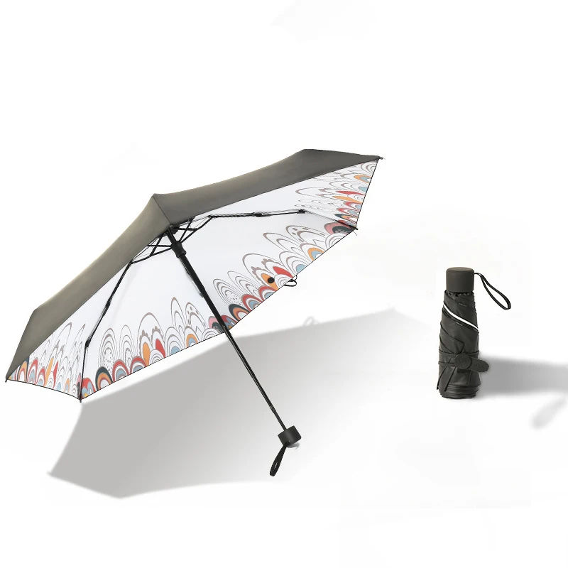 DD1298  Portable Under Canopy Print Umbrellas UV Protect Sun Block Rain Vinyl Parasol Printing Inside Umbrella