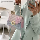 Evening Handbags New Arrive Buckle Decoration Pink Pearl Colorful Evening Handbags Crossbody Jelly Bag