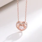 Necklaces Necklace Rose Gold Sparkling Clear Zircon Heart Necklaces Women Jewelry Gift Love Chain Necklace