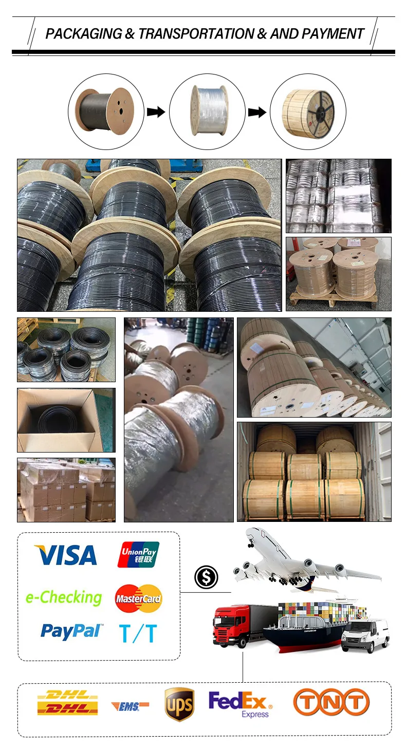 Outdoor Armored Fiber Optic Cable GJYXCH 1KM 2KM Single Mode 1/2/4 Cores with Operating Temperature 40~+70 for Telecom Communication