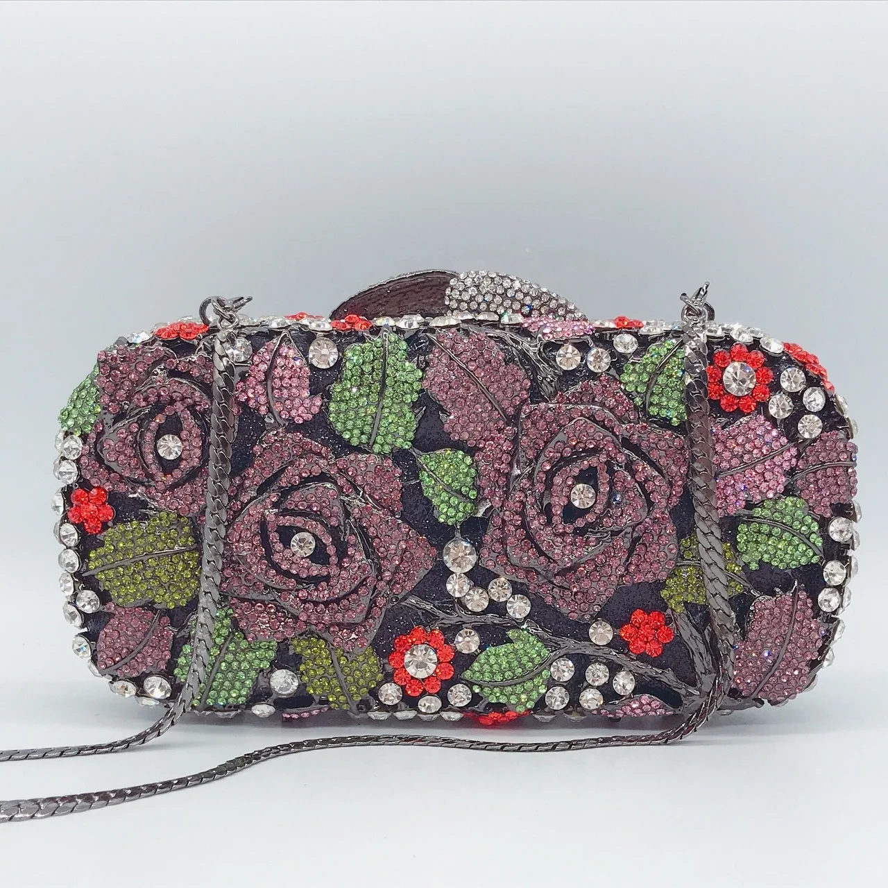 Amiqi MRY92 Luxury Handmade Sequin and beaded flower crystal ladies clutch bag clutches evening bag