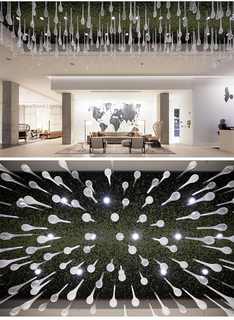 CPL-87 New Product Luxury Decoration Lighting Hotel Hall Lobby Large Custom Made Glass Chandelier Light details