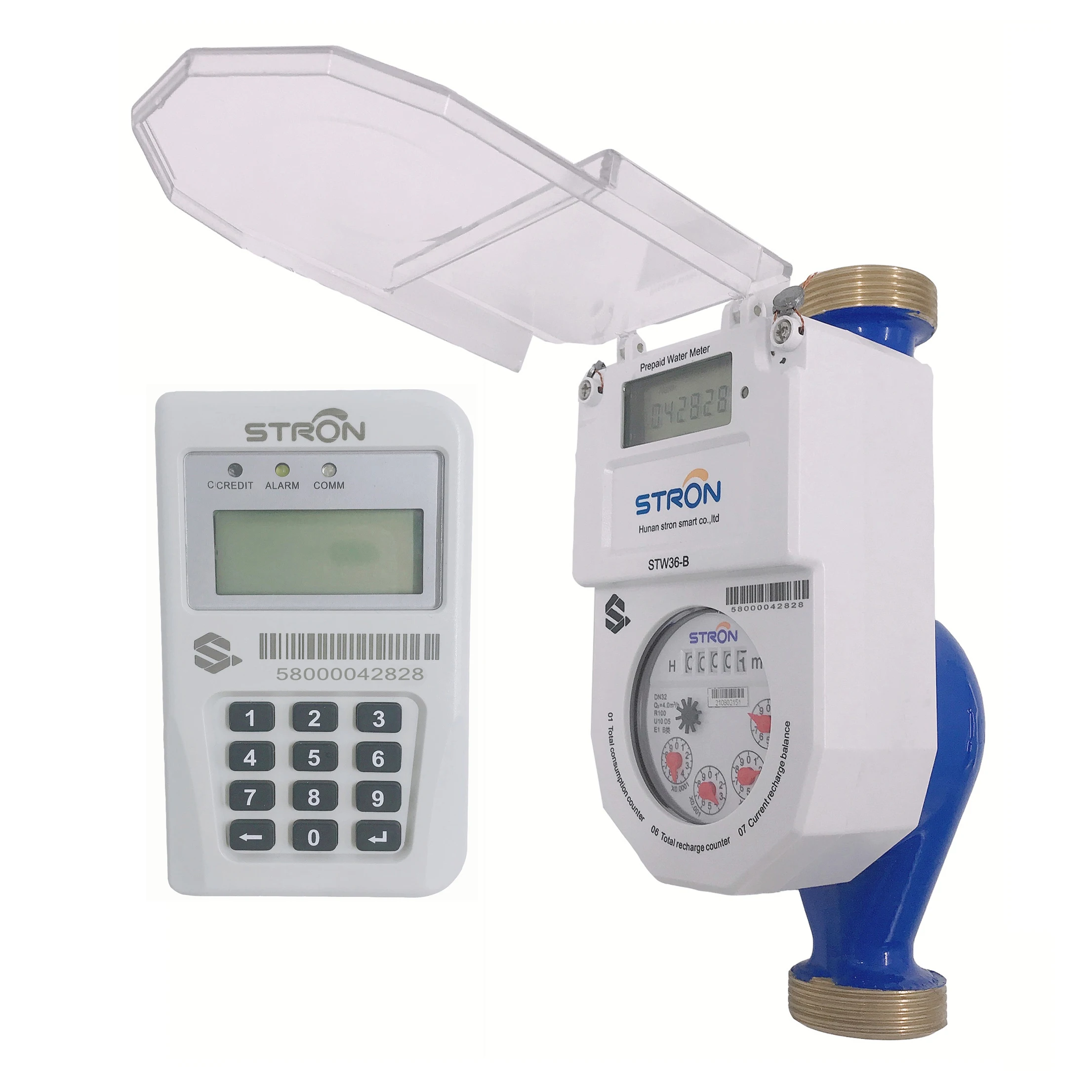 RS485 Communication Protocol Body Sensitive Prepaid Water Meter with 16 Bar Maximum Working Pressure and Lithium Battery