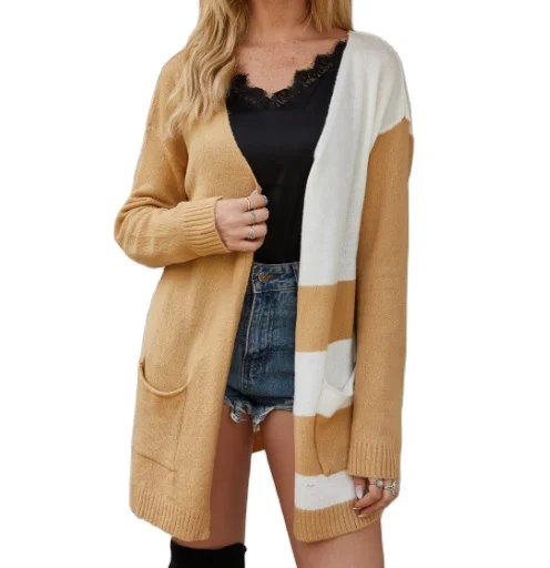 cardigan listrado colorido