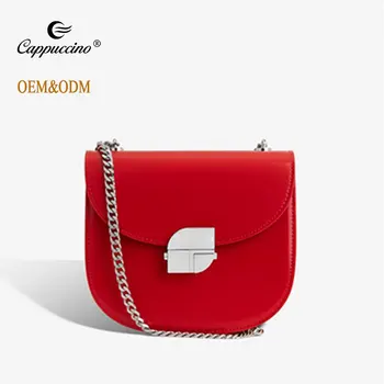 Luxury Designer Genuine Leather Crossbody Handbag for Women Dress Style Shoulder Bag with custom Lock Decoration for Summer