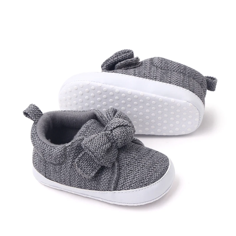 Spring and Autumn New Knitted Bow 0-1 Year Old Baby Princess Soft Soled Shoes for Girls supplier