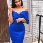 Dress TOB 2020 Women Sexy V Neck Off The Shoulder Evening Gown Fishtail Maxi Dress JZ116