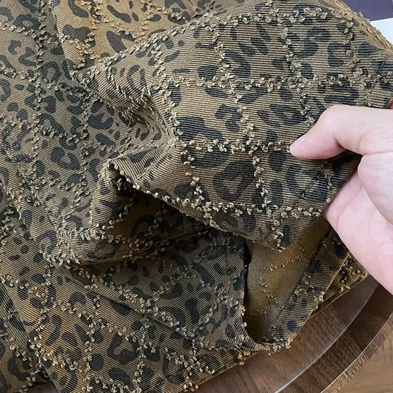 Simon Laina American Style High Street Leopard Print Denim Cotton Women's Winter Sexy Girl High Waist Loose Straight-Legged factory