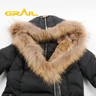 Fur Coat European Style Long Fur Collar Warm Winter Goose Ladies Down Coat Parka Jacket