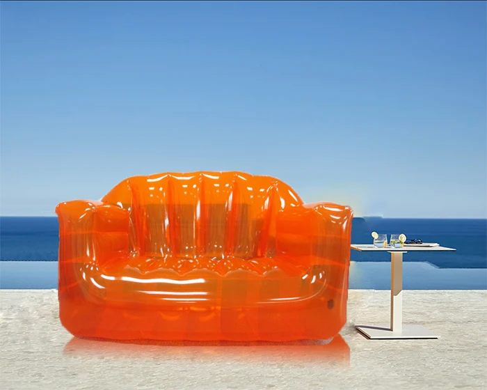 orange inflatable chair