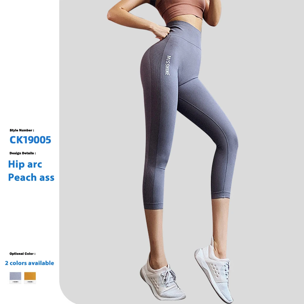 Factory Custom Logo Stretch Slim High-Waisted Running Yoga Pants Seamless Leggings Push Up