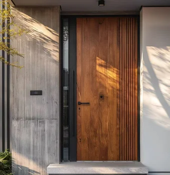 Alufront Luxury Modern Pivot Single  Door Anti-Theft Outdoor Entry Front Door for Villas Main Entrance with Customized Size