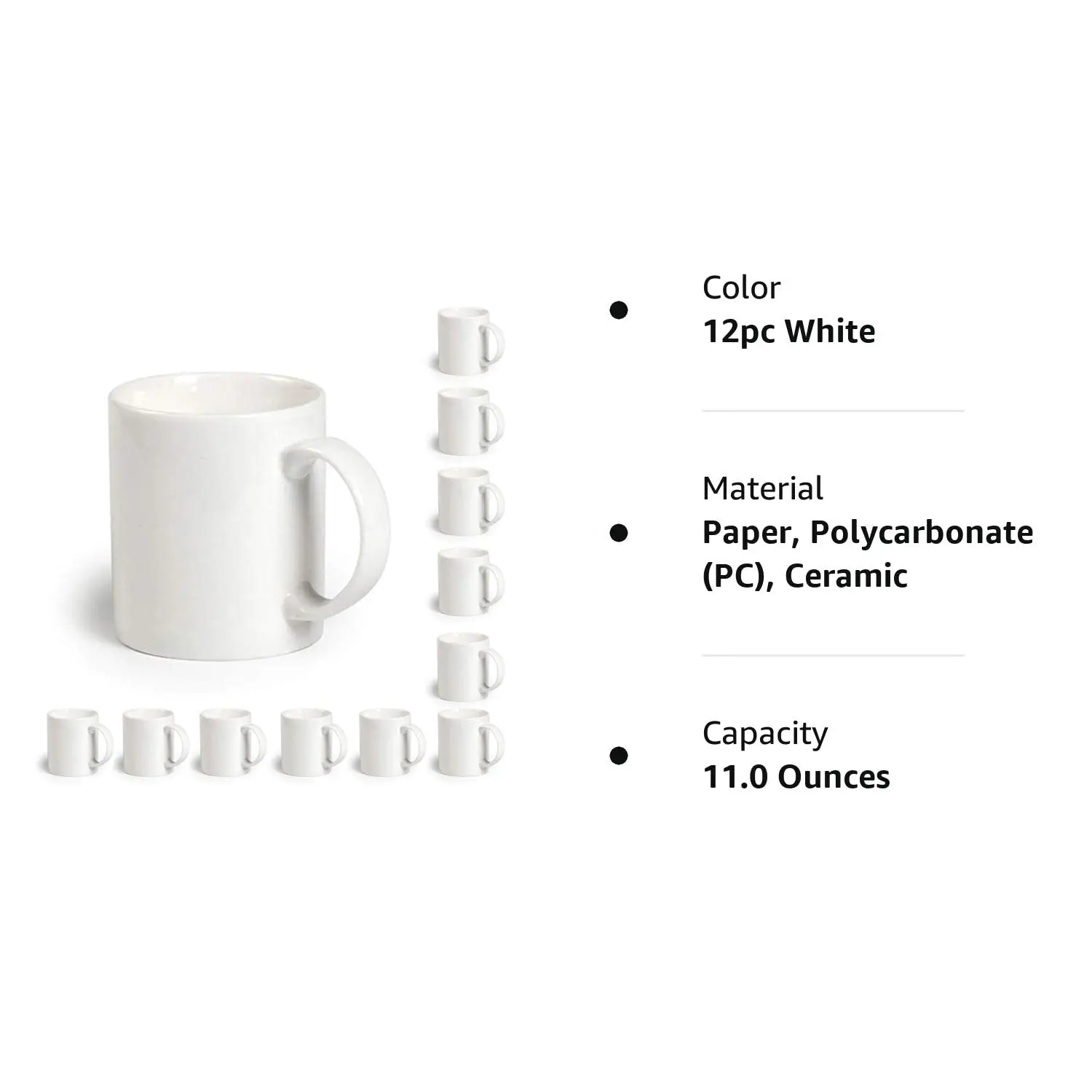 New Design White Wholesale Stocked Sublimation blank ceramic coffee cups Mugs for sublimation